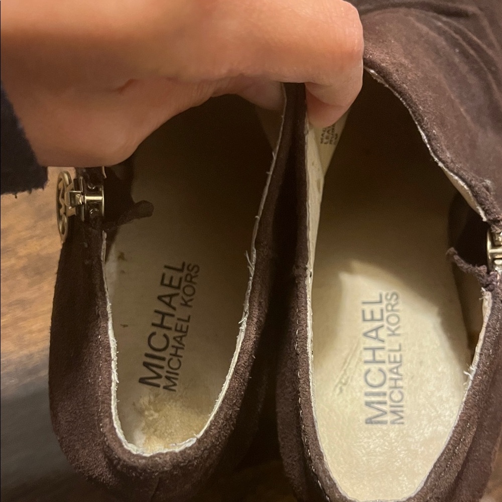 Michael Kors Dark Brown Suede Wedge Booties - Picture 8 of 13